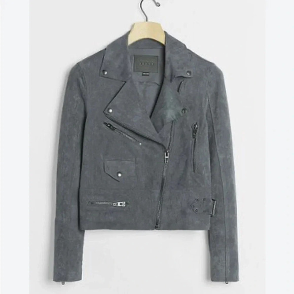 BLANK NYC Elliot Faux Suede Moto Jacket Size XS Petite - Picture 1 of 11